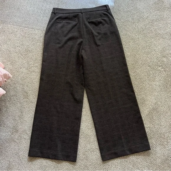 Simply Vera Vera Wang Brown Plaid Wide Leg Trousers - Picture 6 of 7